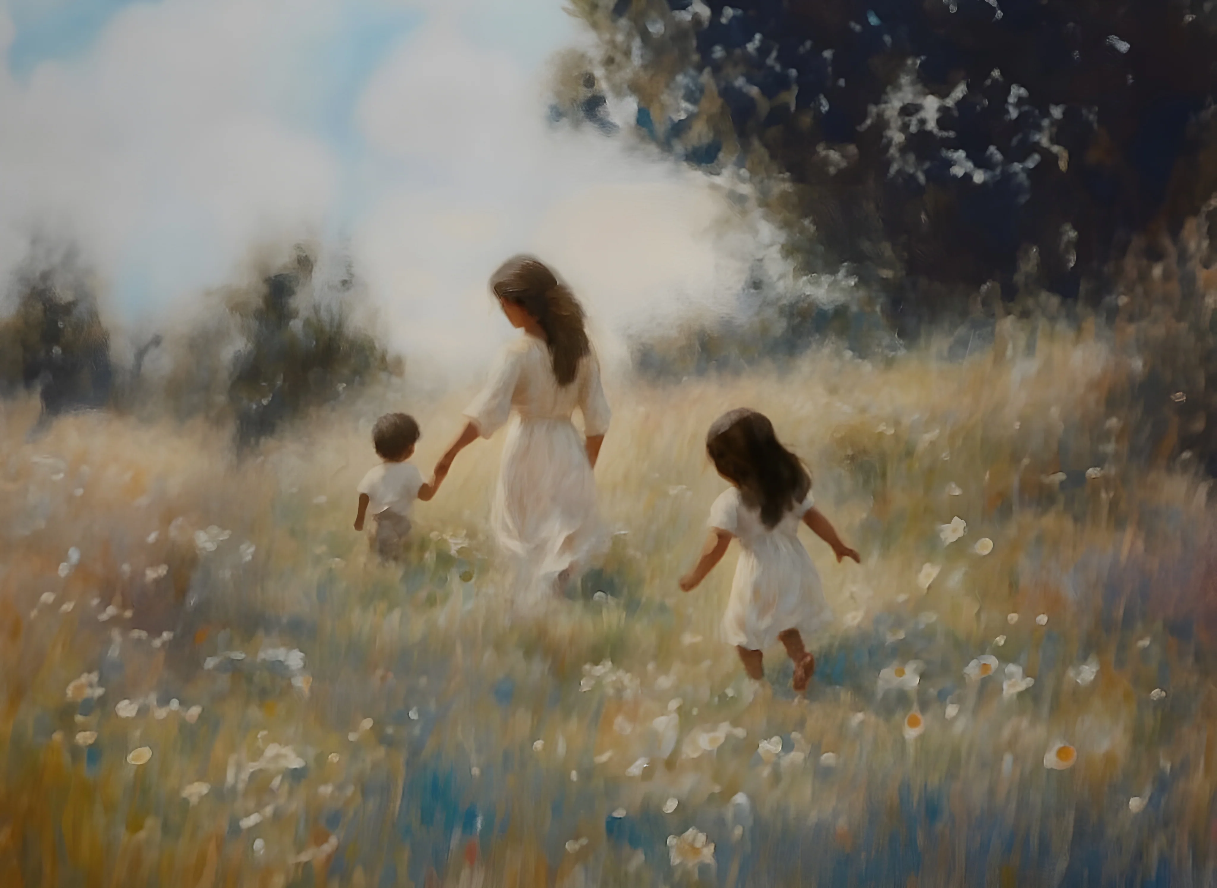 Mommy and Me, 2 Black Hair - Canvas - Image 10