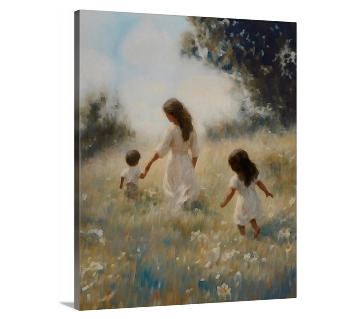 Mommy and Me, 2 Black Hair - Canvas - Image 2