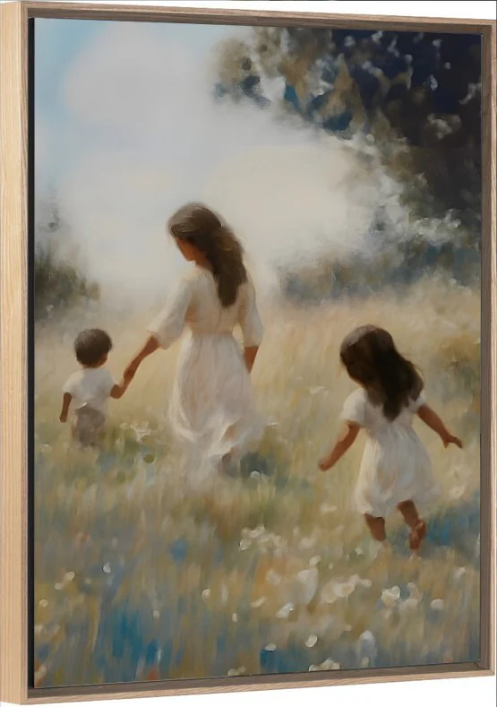 Mommy and Me, 2 Black Hair - Canvas - Image 7