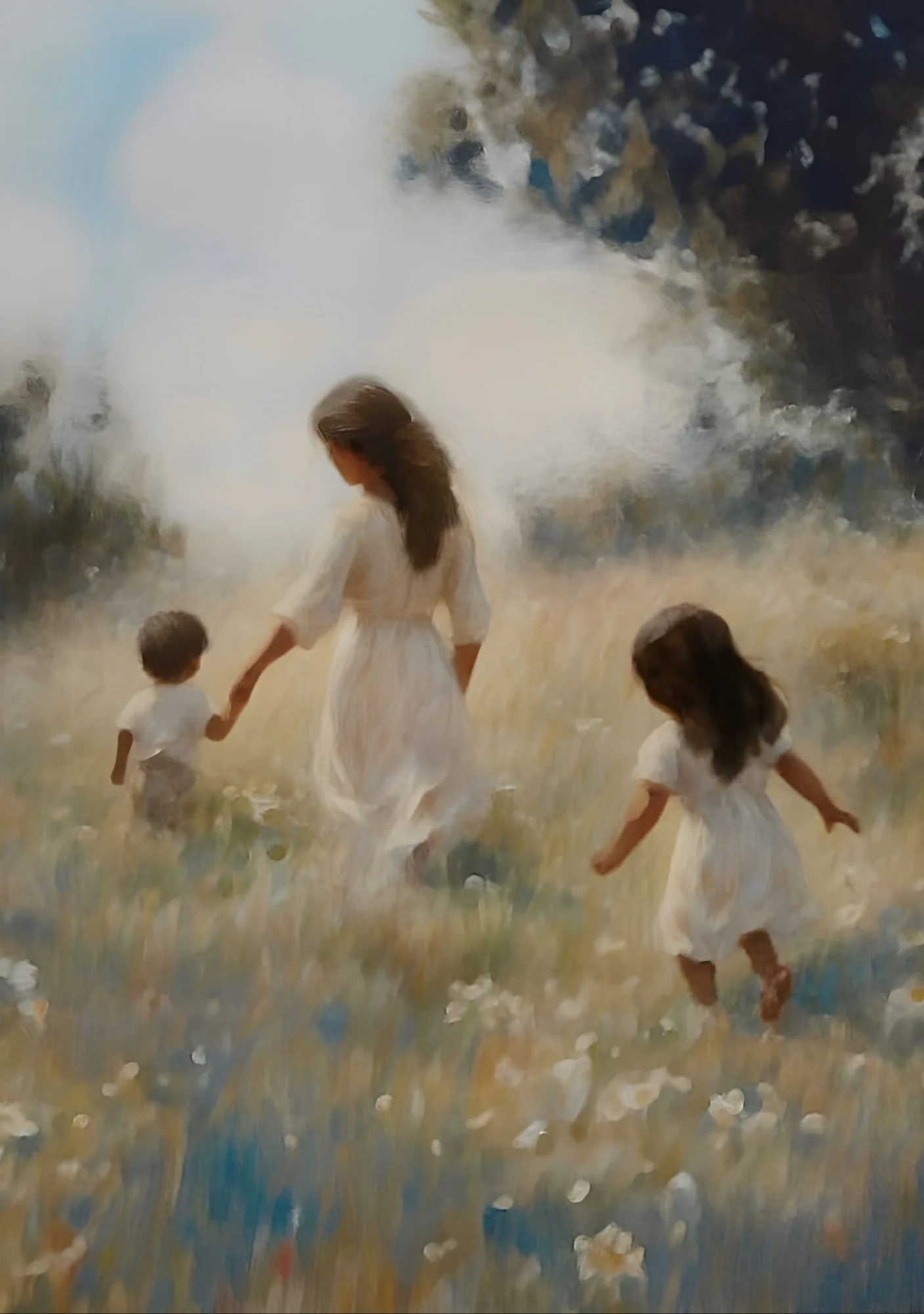 Mommy and Me, 2 Black Hair - Canvas - Image 8