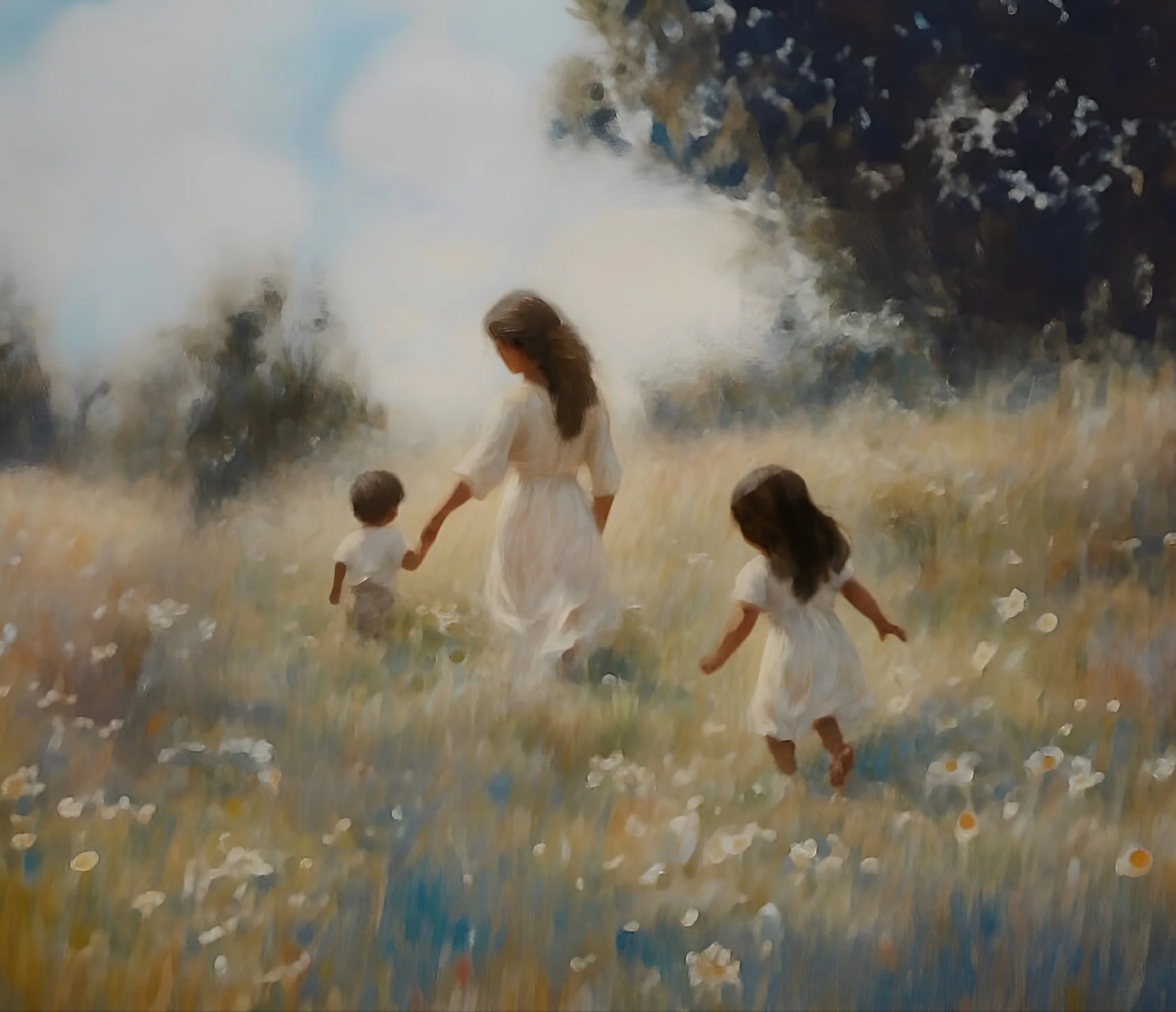Mommy and Me, 2 Black Hair - Canvas - Image 9