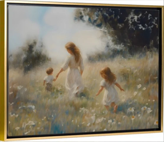 Mommy and Me, 2 Brunettes - Canvas - Image 4