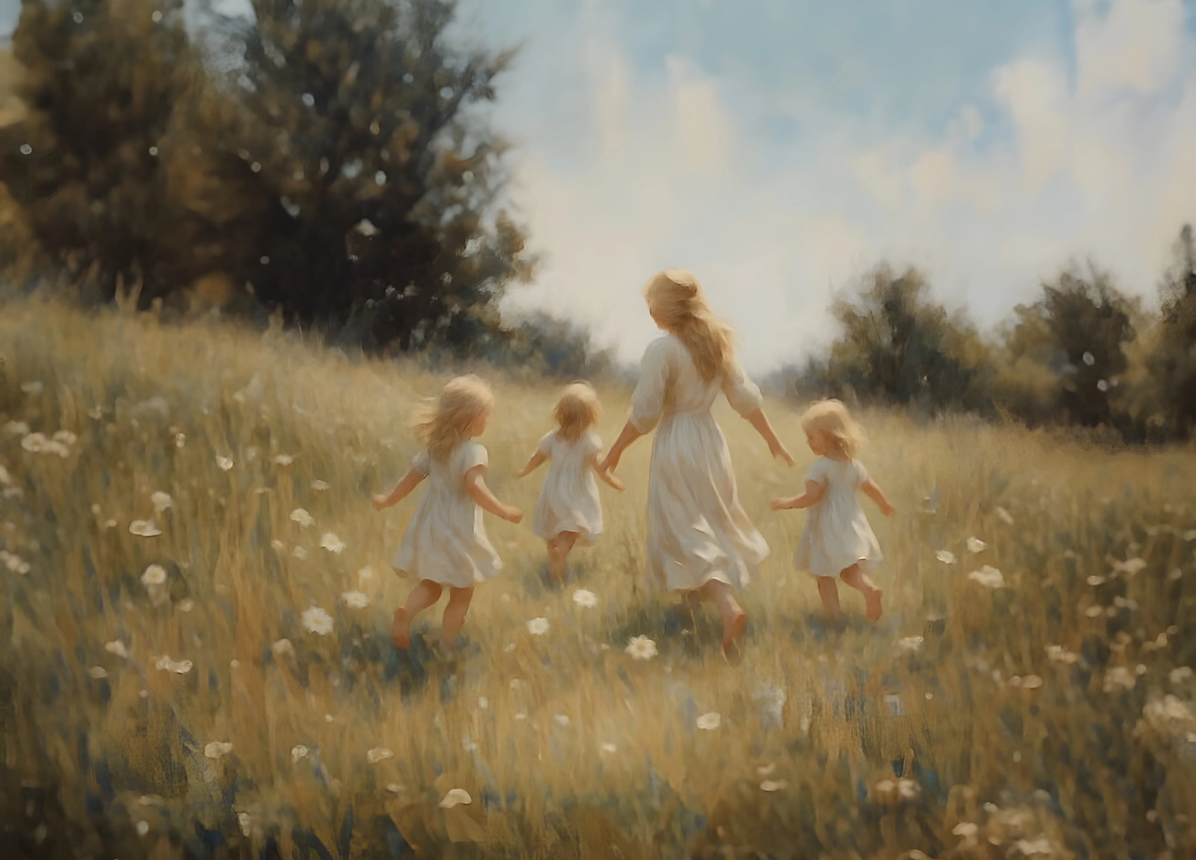 Mommy and Me, 3 Blonde Girls - Canvas - Image 10