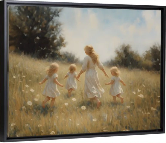 Mommy and Me, 3 Blonde Girls - Canvas - Image 5