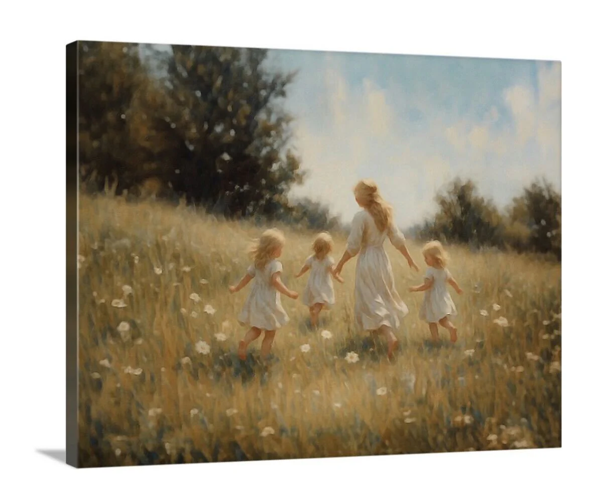 Mommy and Me, 3 Blonde Girls - Canvas - Image 6