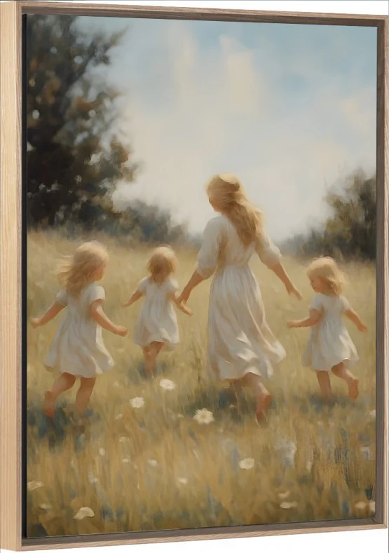 Mommy and Me, 3 Blonde Girls - Canvas - Image 7