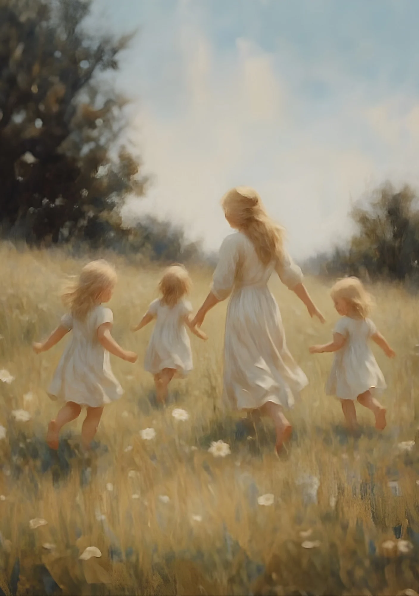 Mommy and Me, 3 Blonde Girls - Canvas - Image 8