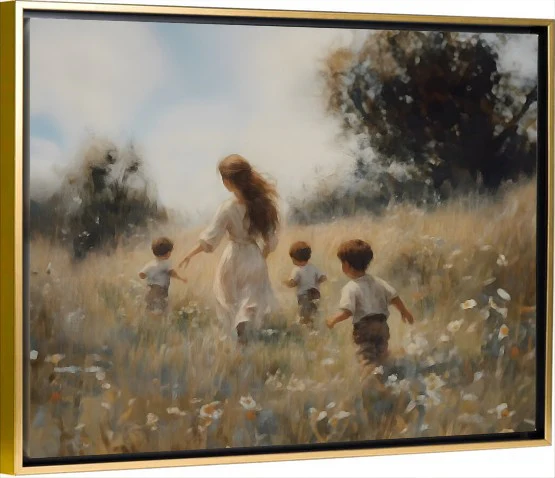Mommy and Me, 3 Brunettes - Canvas - Image 5