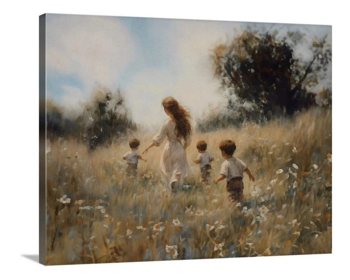 Mommy and Me, 3 Brunettes - Canvas - Image 6