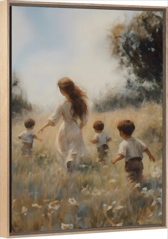 Mommy and Me, 3 Brunettes - Canvas - Image 7