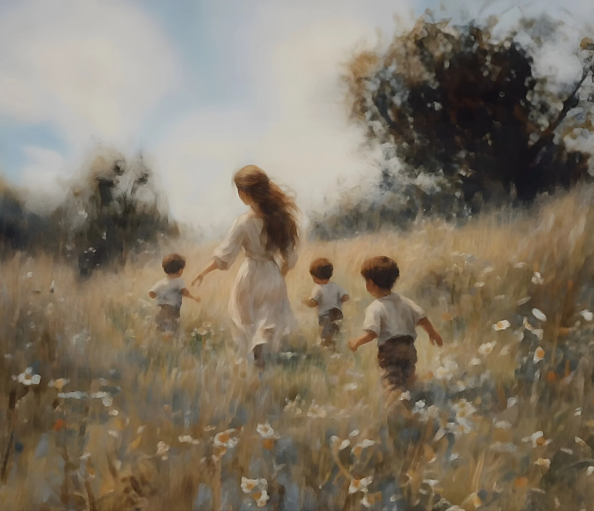 Mommy and Me, 3 Brunettes - Canvas - Image 9