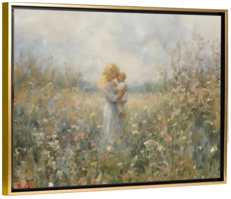 Mommy and Me, Blonde Hair - Canvas - Image 4