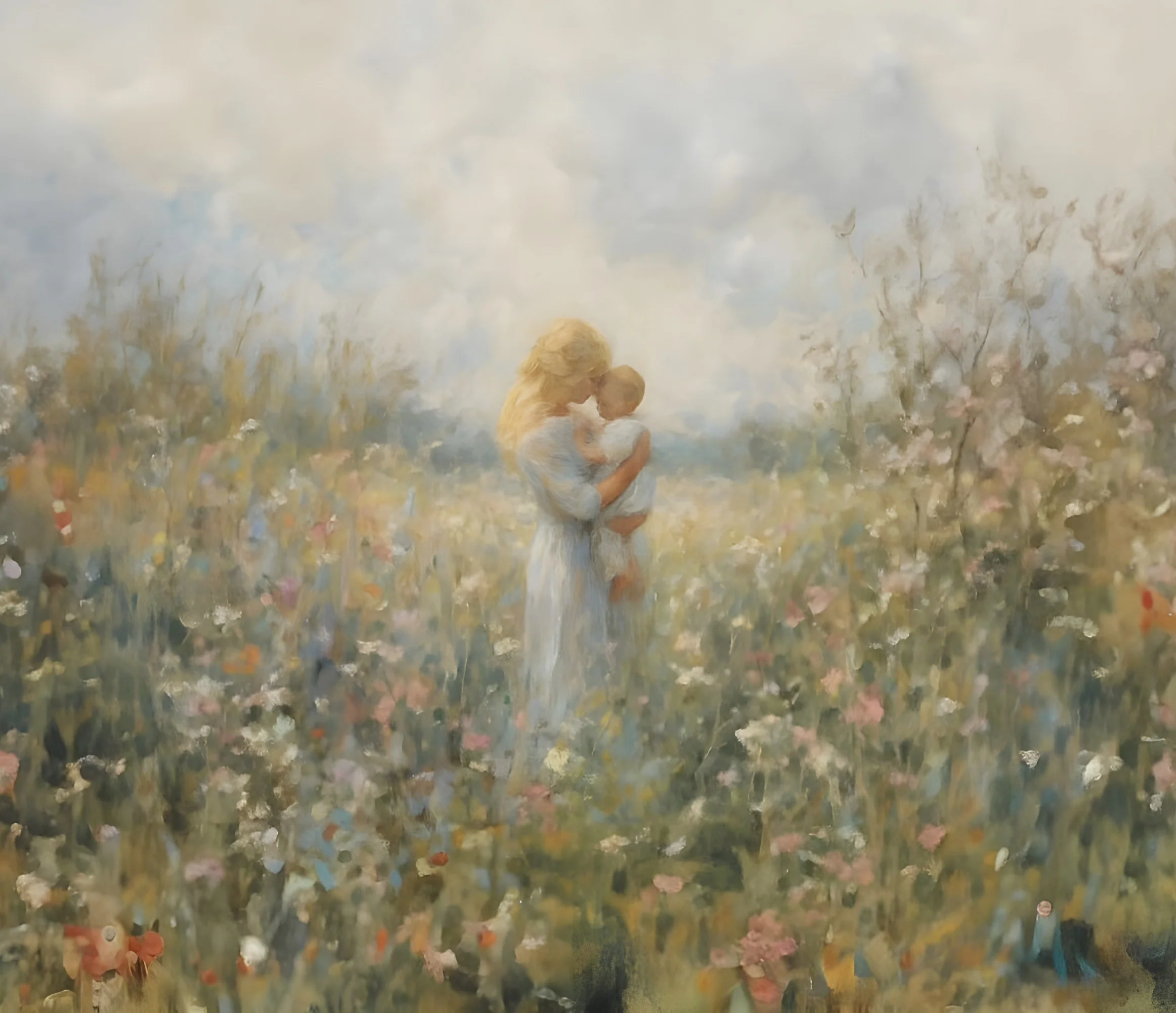 Mommy and Me, Blonde Hair - Canvas - Image 9