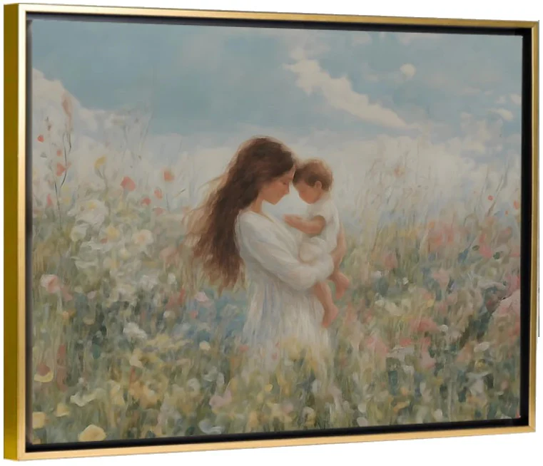 Mommy and Me, Brunette Hair - Canvas - Image 4