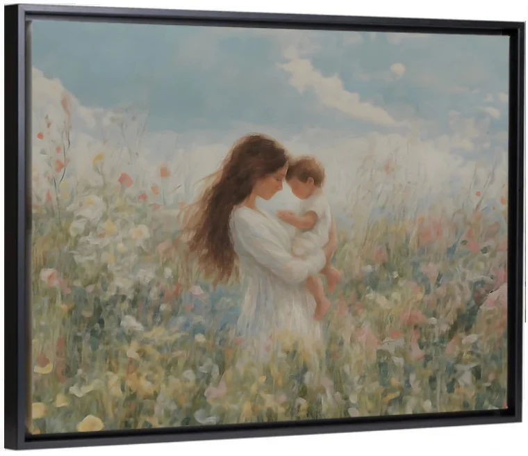 Mommy and Me, Brunette Hair - Canvas - Image 5