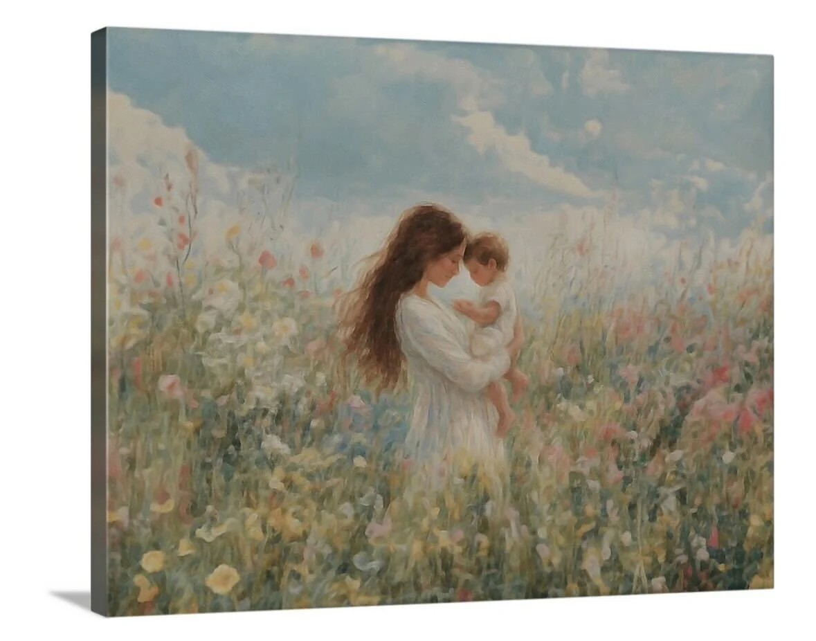 Mommy and Me, Brunette Hair - Canvas - Image 6