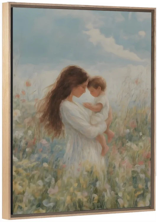 Mommy and Me, Brunette Hair - Canvas - Image 7