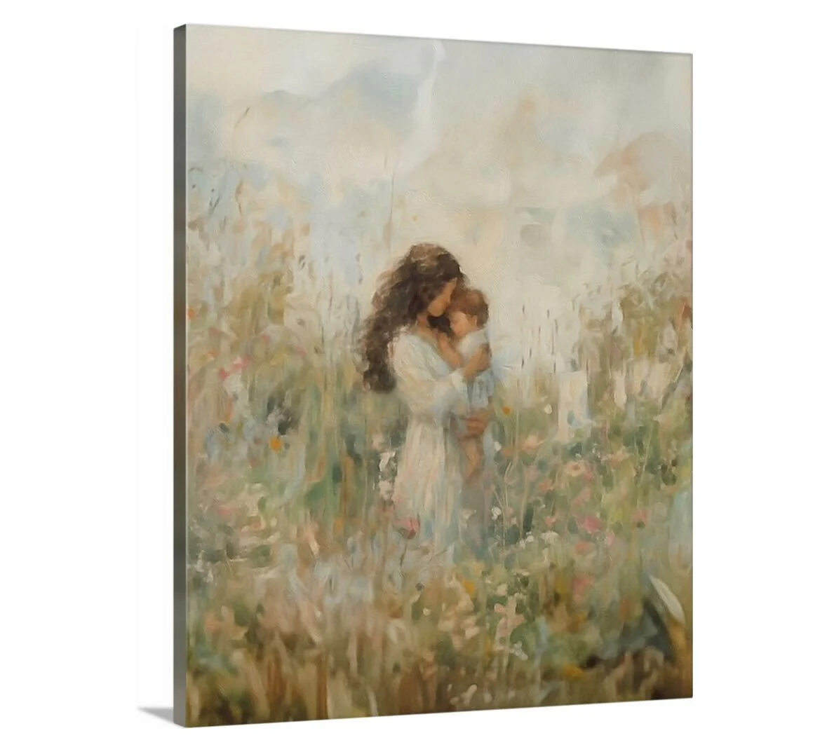 Mommy and Me, Dark Brown Hair - Canvas - Image 2