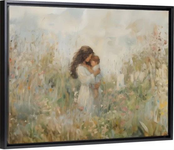Mommy and Me, Dark Brown Hair - Canvas - Image 5