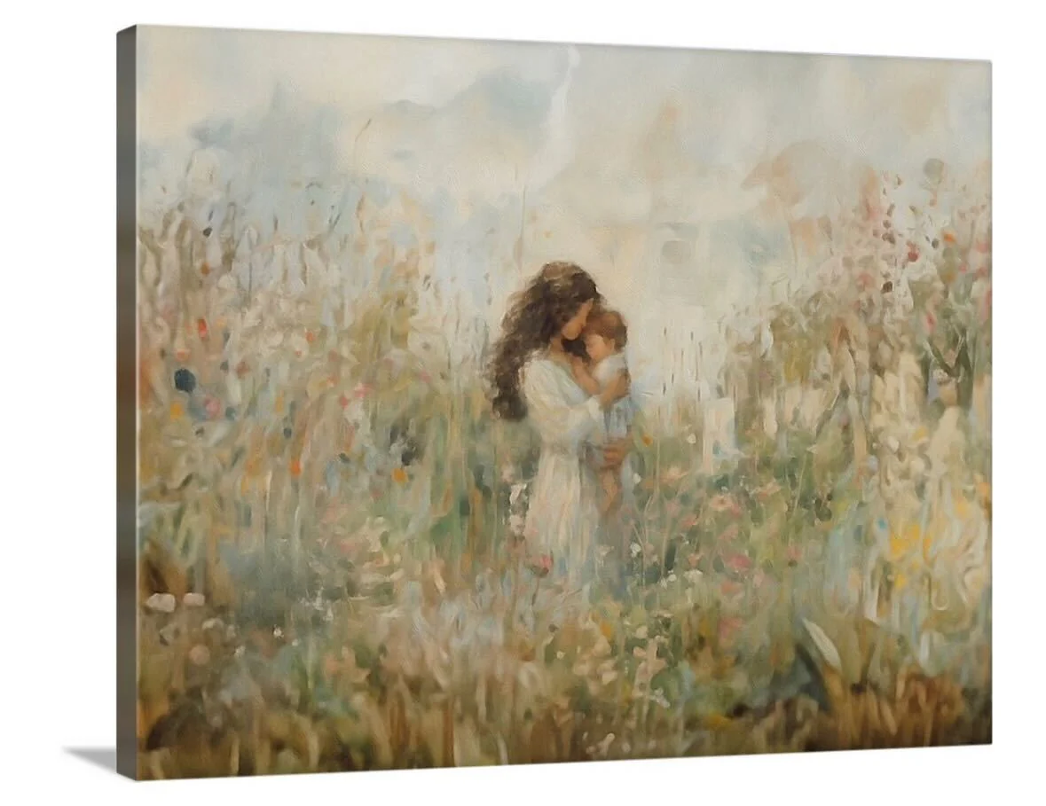 Mommy and Me, Dark Brown Hair - Canvas - Image 6
