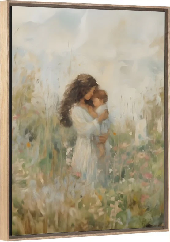 Mommy and Me, Dark Brown Hair - Canvas - Image 7