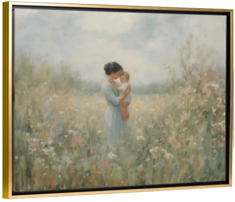 Mommy and Me, Short Black Hair - Canvas - Image 4