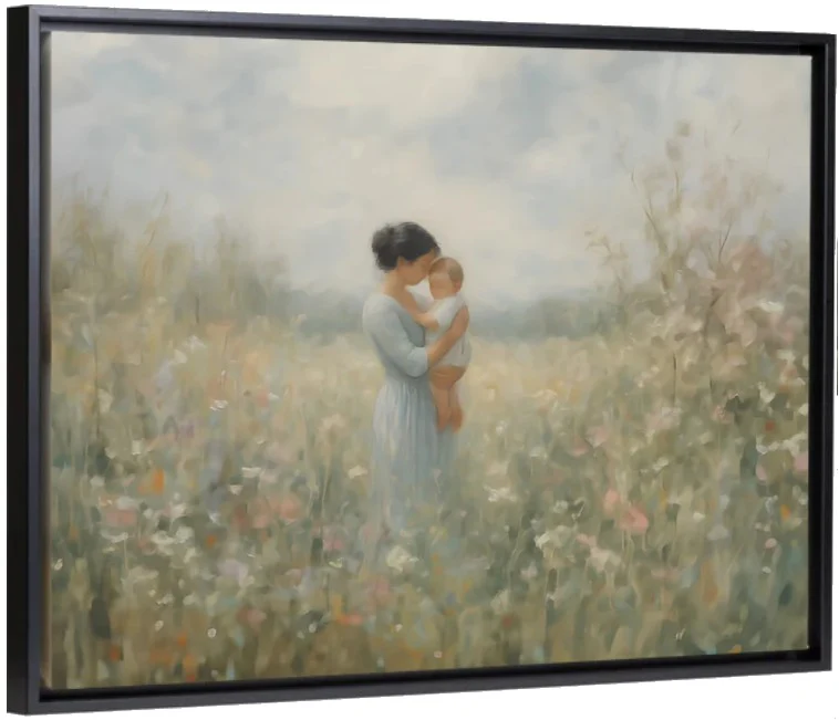 Mommy and Me, Short Black Hair - Canvas - Image 5