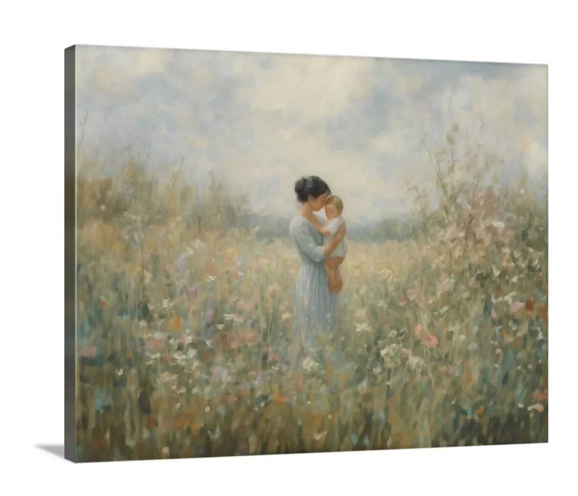 Mommy and Me, Short Black Hair - Canvas - Image 6