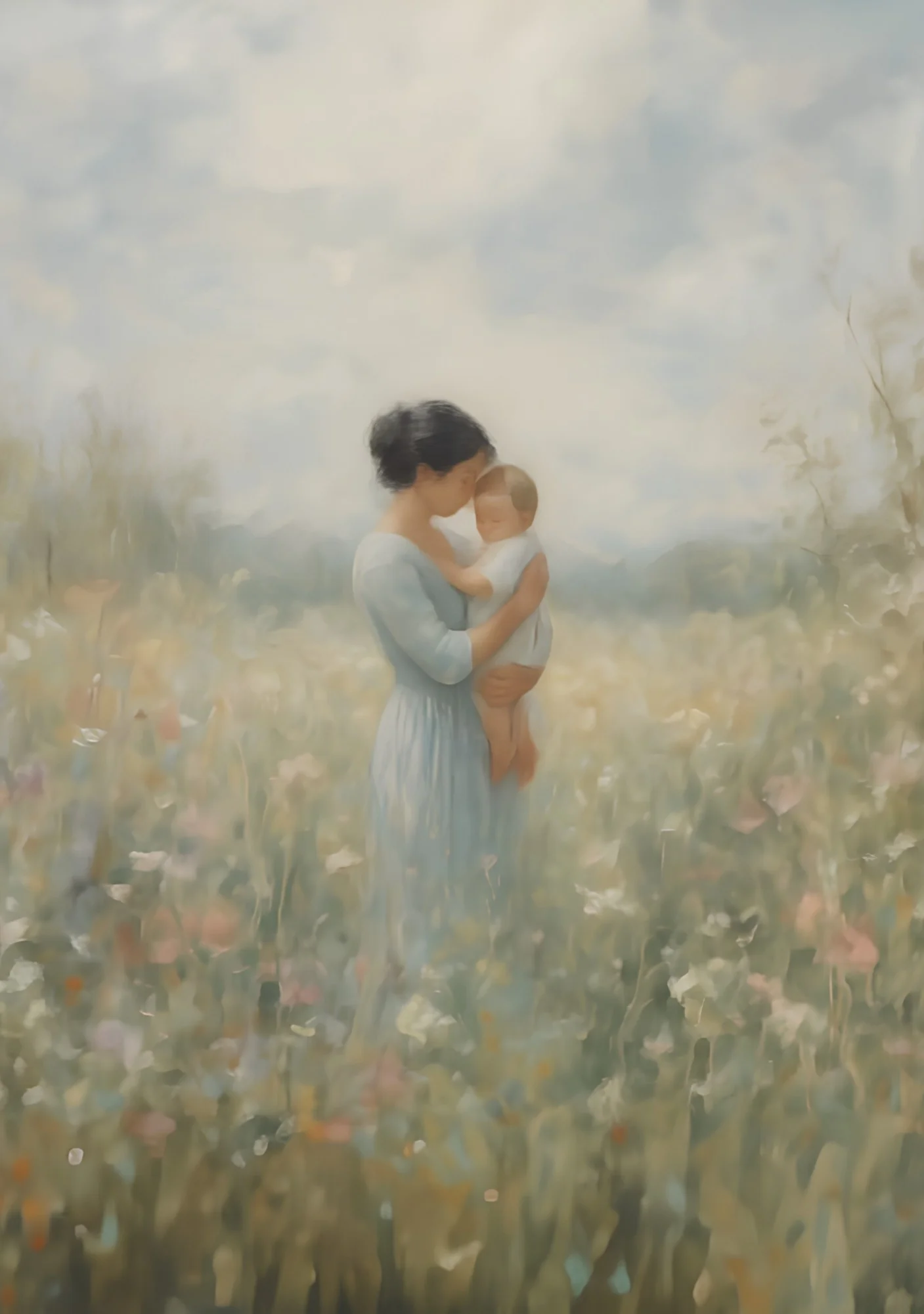 Mommy and Me, Short Black Hair - Canvas - Image 8